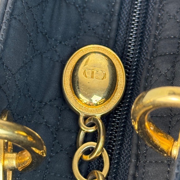 Dior Black Quilted Satchel with Gold Accents - Picture 13 of 13